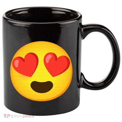 Emoticon Face grin hearts 11oz C Handle Ceramic Mug