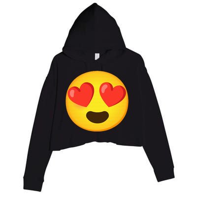 Emoticon Face grin hearts Crop Fleece Hoodie