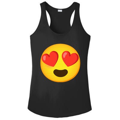 Emoticon Face grin hearts Ladies PosiCharge Competitor Racerback Tank