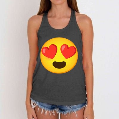 Emoticon Face grin hearts Women's Knotted Racerback Tank