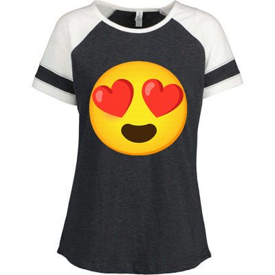 Emoticon Face grin hearts Enza Ladies Jersey Colorblock Tee