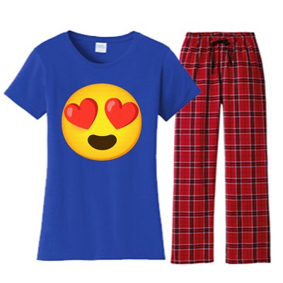 Emoticon Face grin hearts Women's Flannel Pajama Set