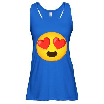 Emoticon Face grin hearts Ladies Essential Flowy Tank