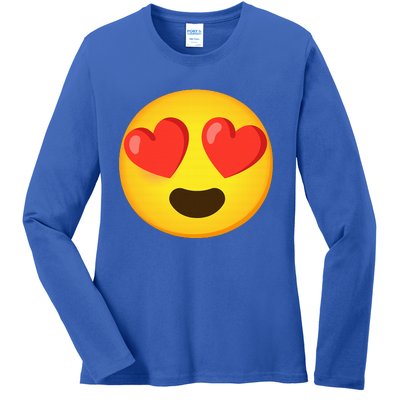 Emoticon Face grin hearts Ladies Long Sleeve Shirt