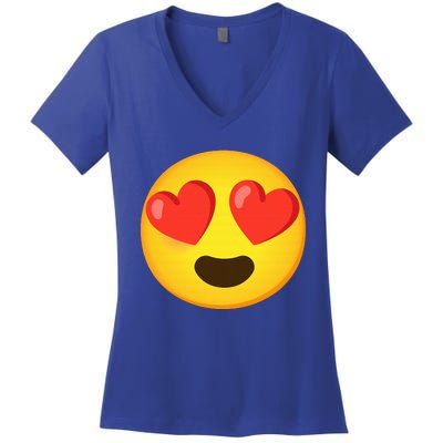 Emoticon Face grin hearts Women's V-Neck T-Shirt