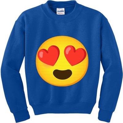 Emoticon Face grin hearts Kids Sweatshirt