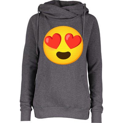 Emoticon Face grin hearts Womens Funnel Neck Pullover Hood