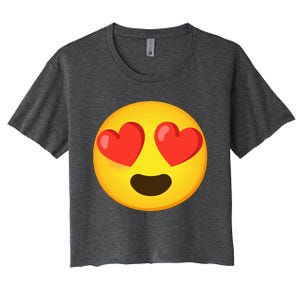 Emoticon Face grin hearts Women's Crop Top Tee