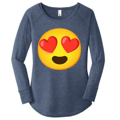 Emoticon Face grin hearts Women's Perfect Tri Tunic Long Sleeve Shirt