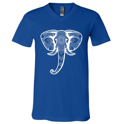 Elephant Floral Graphic Tee Yoga Lover Elephant Lovers Gift Meaningful Gift V-Neck T-Shirt