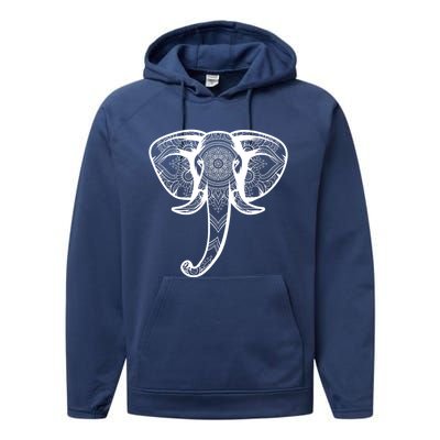 Elephant Floral Graphic Tee Yoga Lover Elephant Lovers Gift Meaningful Gift Performance Fleece Hoodie