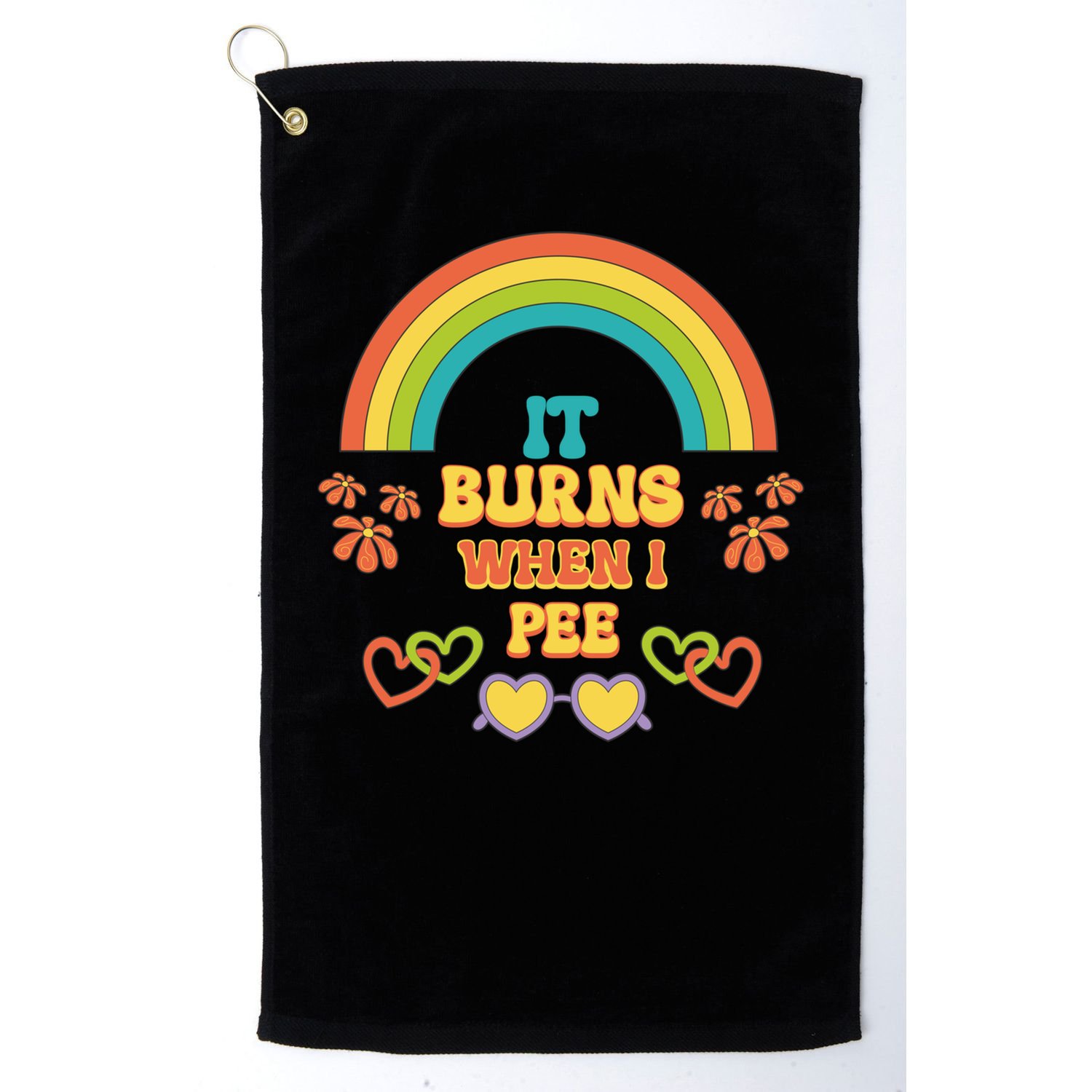 Embarrassing Funny gift Inappropriate Burns When Pee Adult Humor Gift Golf Towel