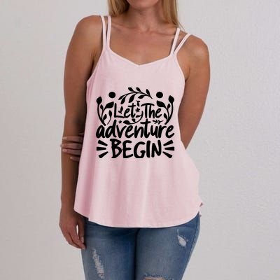 Explorer Funny Gift - Let The Adventure Begin Women's Strappy Tank