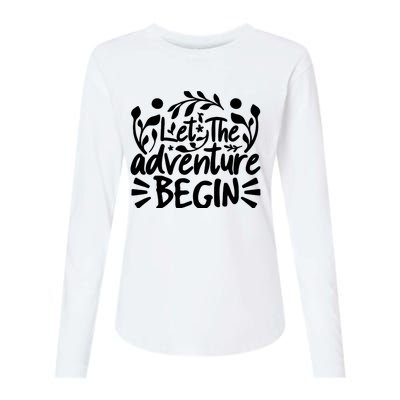 Explorer Funny Gift - Let The Adventure Begin Womens Cotton Relaxed Long Sleeve T-Shirt