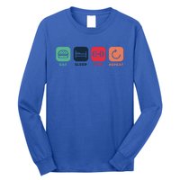 Eat Funny Gift Sleep Funny Gift Gym Funny Gift Repeat Cute Gift Long Sleeve Shirt