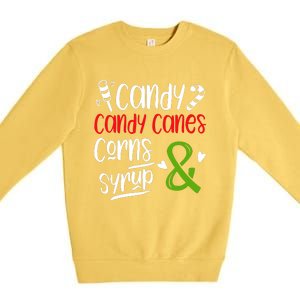 Elf Food Group Candy Candy Canes Corn & Syrup Christmas Premium Crewneck Sweatshirt