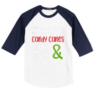 Elf Food Group Candy Candy Canes Corn & Syrup Christmas Baseball Sleeve Shirt