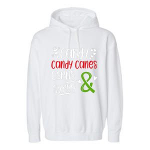 Elf Food Group Candy Candy Canes Corn & Syrup Christmas Garment-Dyed Fleece Hoodie