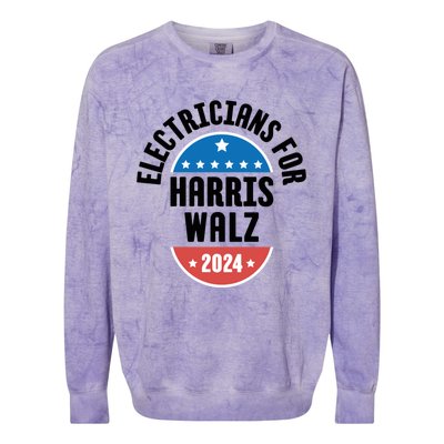 Electricians For Harris Walz 2024 Gift Colorblast Crewneck Sweatshirt