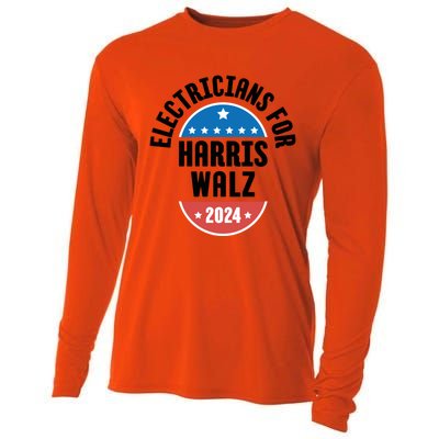 Electricians For Harris Walz 2024 Gift Cooling Performance Long Sleeve Crew