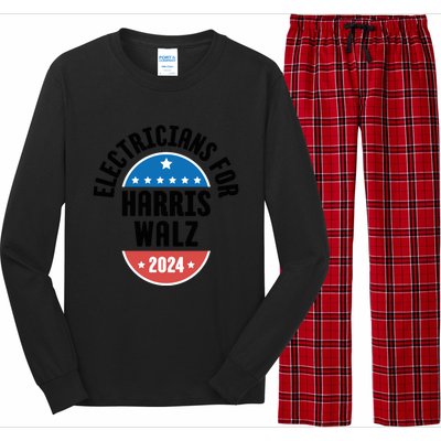 Electricians For Harris Walz 2024 Gift Long Sleeve Pajama Set