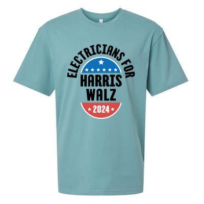 Electricians For Harris Walz 2024 Gift Sueded Cloud Jersey T-Shirt