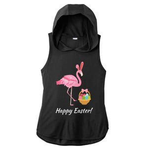 Easter Flamingo Happy Easter Eggs Gift Ladies PosiCharge Tri-Blend Wicking Draft Hoodie Tank