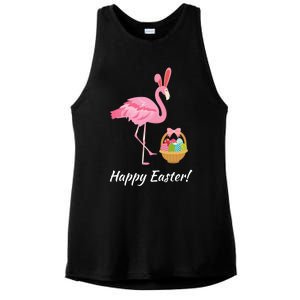 Easter Flamingo Happy Easter Eggs Gift Ladies PosiCharge Tri-Blend Wicking Tank