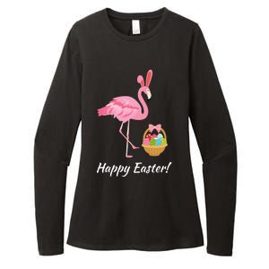 Easter Flamingo Happy Easter Eggs Gift Womens CVC Long Sleeve Shirt