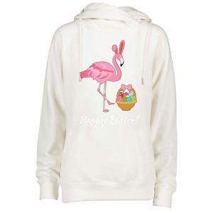 Easter Flamingo Happy Easter Eggs Gift Womens Funnel Neck Pullover Hood