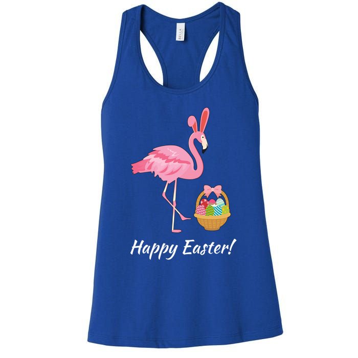 Easter Flamingo Happy Easter Eggs Gift Women's Racerback Tank