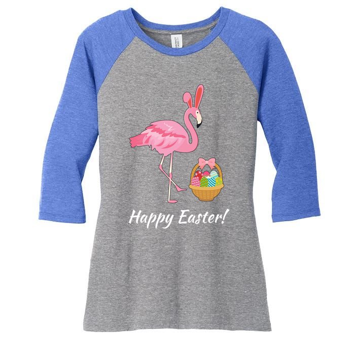 Easter Flamingo Happy Easter Eggs Gift Women's Tri-Blend 3/4-Sleeve Raglan Shirt