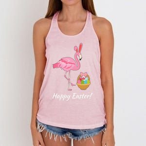 Easter Flamingo Happy Easter Eggs Gift Women's Knotted Racerback Tank