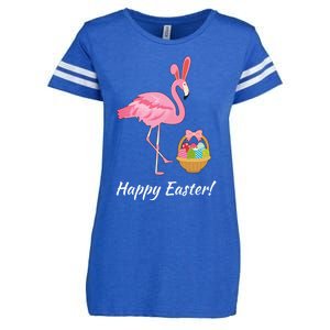 Easter Flamingo Happy Easter Eggs Gift Enza Ladies Jersey Football T-Shirt