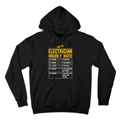 Electrician funny hourly rate gift for Electrician Dad Hoodie