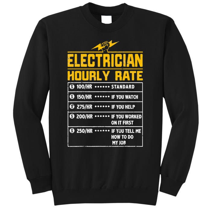 Electrician funny hourly rate gift for Electrician Dad Sweatshirt