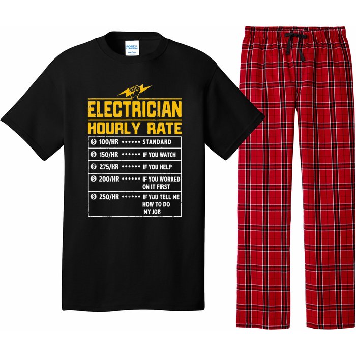 Electrician funny hourly rate gift for Electrician Dad Pajama Set