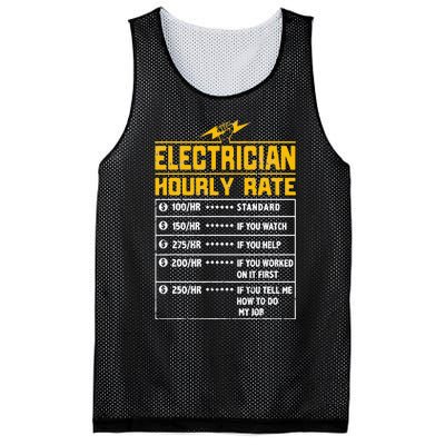 Electrician funny hourly rate gift for Electrician Dad Mesh Reversible Basketball Jersey Tank