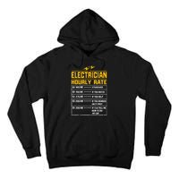 Electrician funny hourly rate gift for Electrician Dad Tall Hoodie