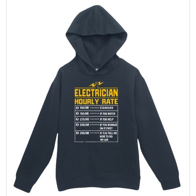 Electrician funny hourly rate gift for Electrician Dad Urban Pullover Hoodie