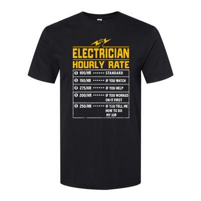 Electrician funny hourly rate gift for Electrician Dad Softstyle CVC T-Shirt