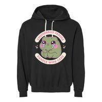 Emotionally Fragile Handle With Care Cute Crying Frog Garment-Dyed Fleece Hoodie