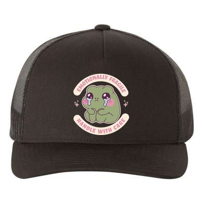 Emotionally Fragile Handle With Care Cute Crying Frog Yupoong Adult 5-Panel Trucker Hat