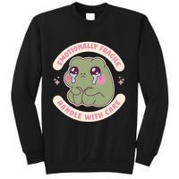 Emotionally Fragile Handle With Care Cute Crying Frog Sweatshirt