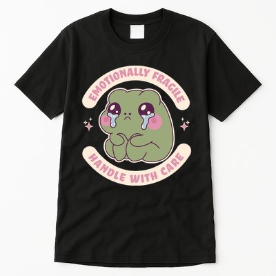 Emotionally Fragile Handle With Care Cute Crying Frog Tall T-Shirt
