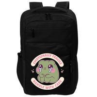 Emotionally Fragile Handle With Care Cute Crying Frog Impact Tech Backpack