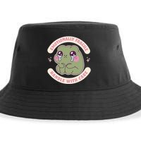 Emotionally Fragile Handle With Care Cute Crying Frog Sustainable Bucket Hat