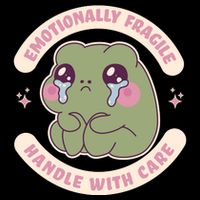 Emotionally Fragile Handle With Care Cute Crying Frog 7-Panel Snapback Hat