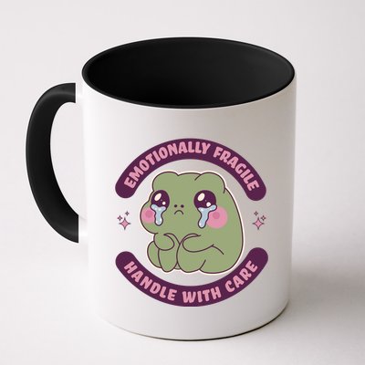 Emotionally Fragile Handle With Care Cute Crying Frog Mug
