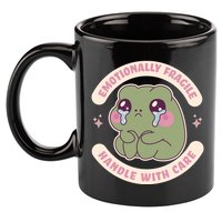 Emotionally Fragile Handle With Care Cute Crying Frog 11oz C Handle Ceramic Mug